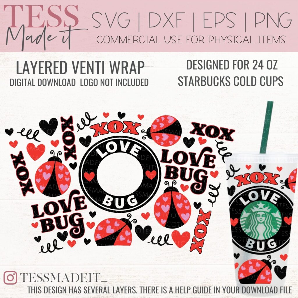 Valentine S Day Starbucks SVG Ladybug Starbucks Cup SVG