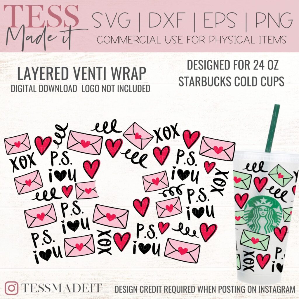 Valentine Starbucks Cup SVG Cute Starbucks Cup Wrap