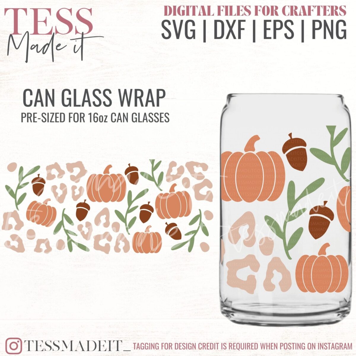 16oz Libbey Can Glass SVGS Tess Made It