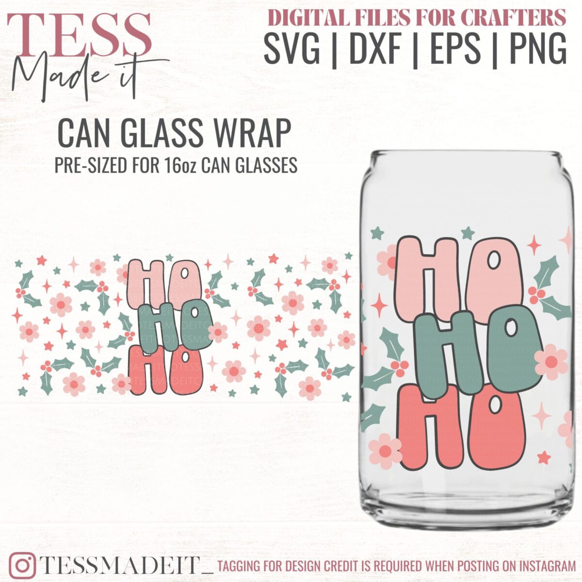 Winter Glass Can SVG Libbey Glass SVG Tess Made It