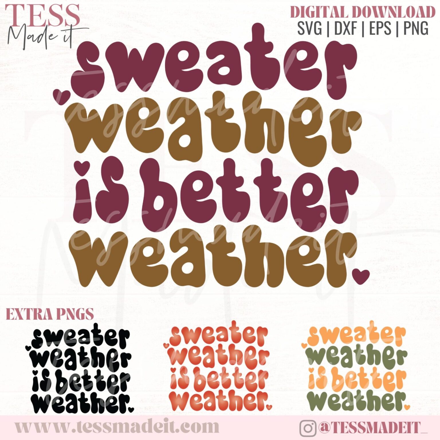 Sweater Weather Svg Png Fall Sweater Svg Tess Made It