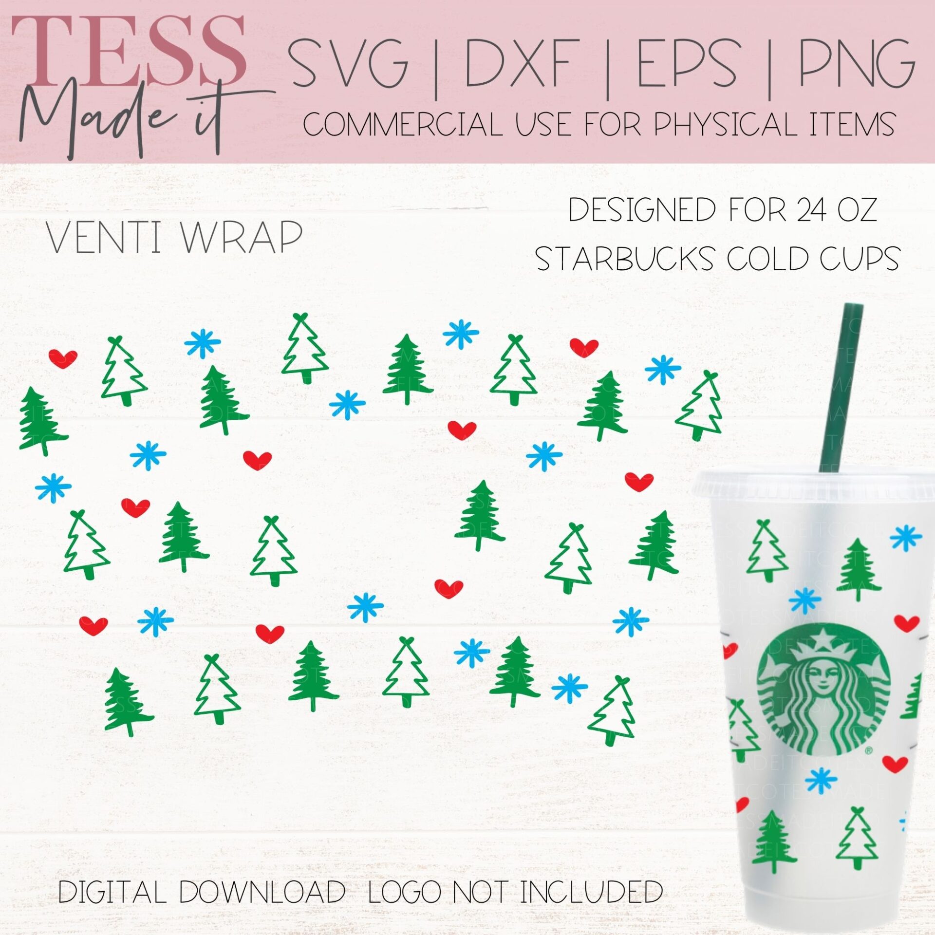 Christmas Lights SVG - Christmas Starbucks Hot Cup SVG - Tess Made It