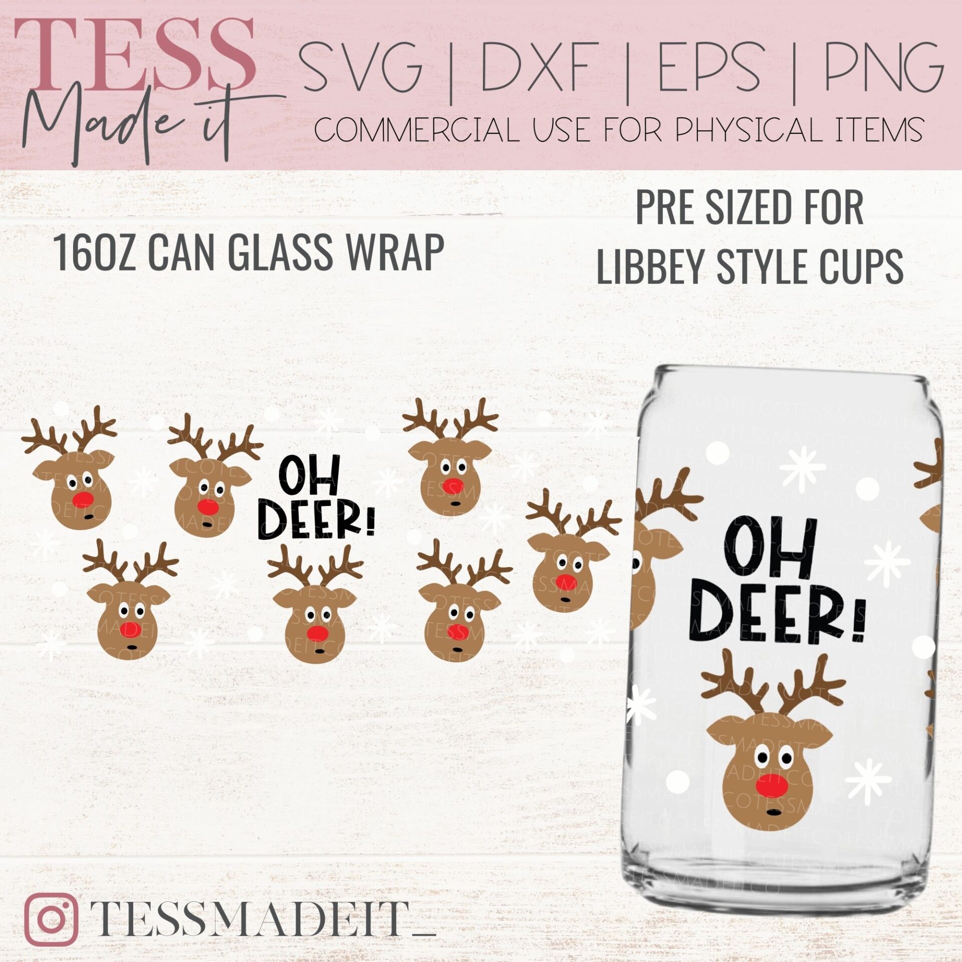 Christmas Libbey SVG Glass Wrap