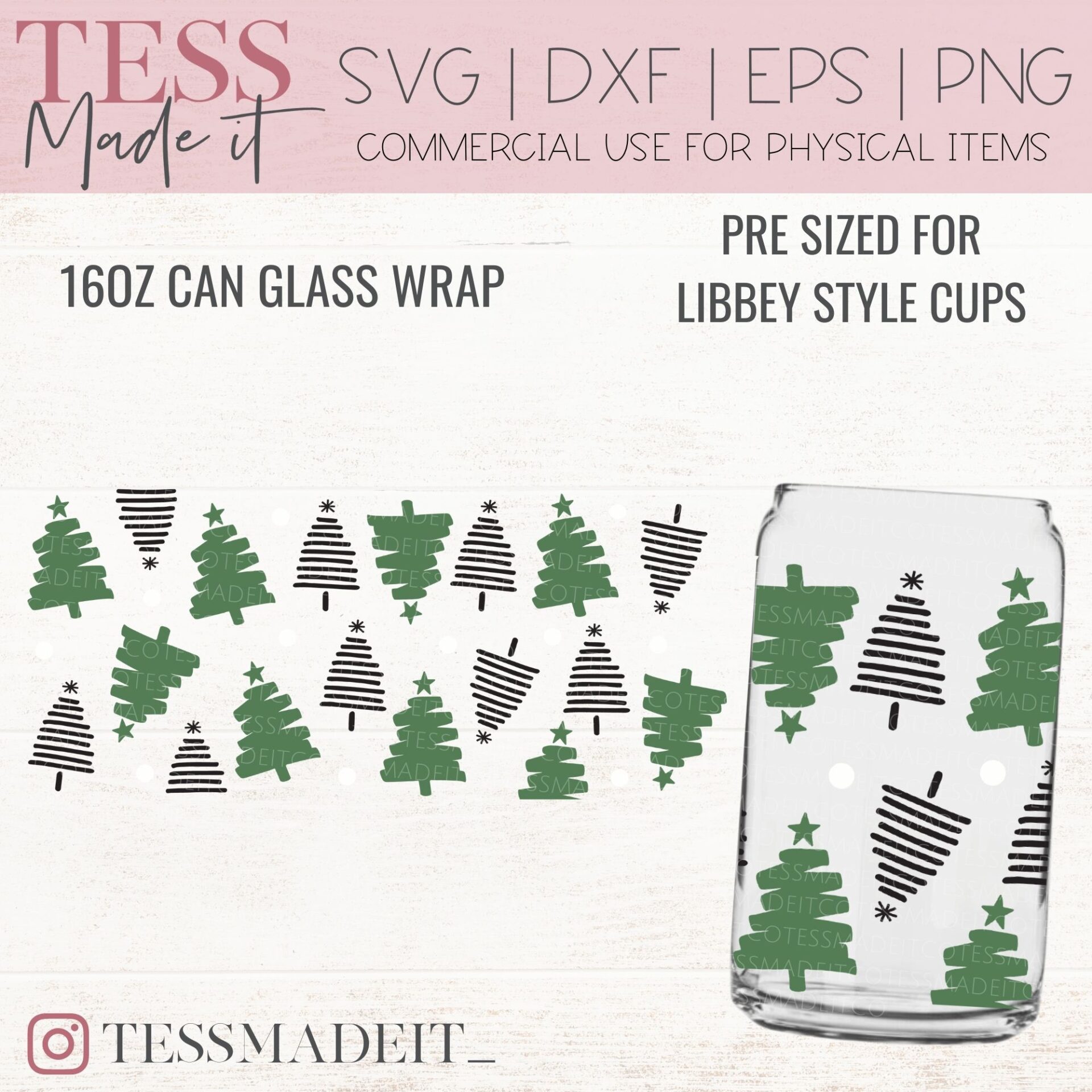 Christmas Libbey SVG Glass Wrap