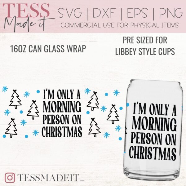 christmas libbey can glass svg