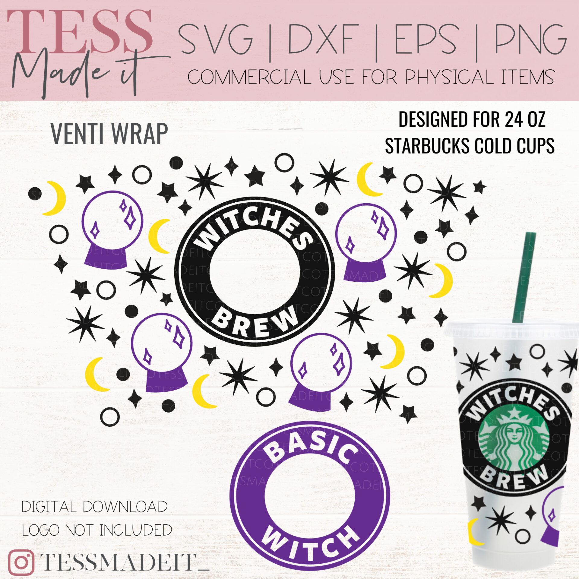 Halloween Starbucks Cup SVG - Mystical Witch SVG - Tess Made It