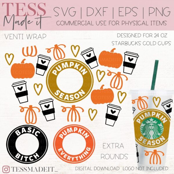 Fall Starbucks Wrap SVG