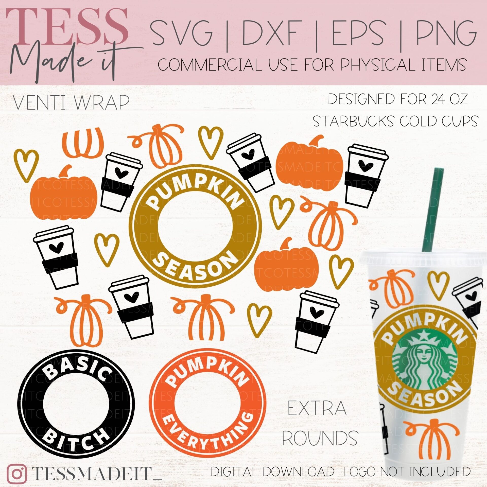 Fall Starbucks SVG Pumpkin Cold Cup Svg Tess Made It