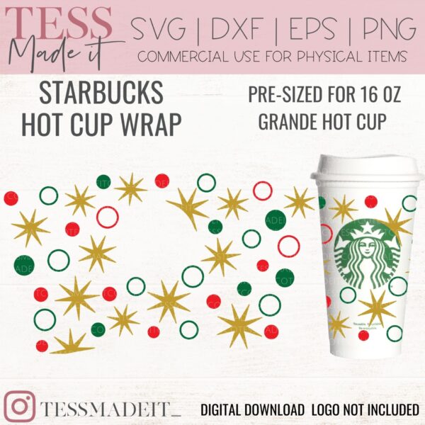 Holiday Starbucks Cup NYE inspired