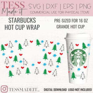 Christmas Starbucks Wrap hot cup