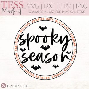 spooky season svg round