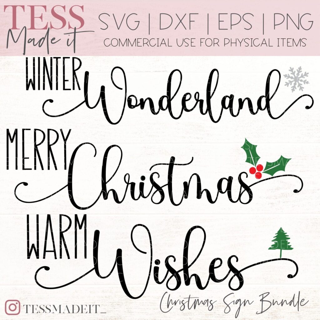 Warm Wishes SVG - Christmas Svg Bundle - Tess Made It