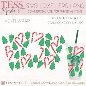 candy cane svg for cold cups