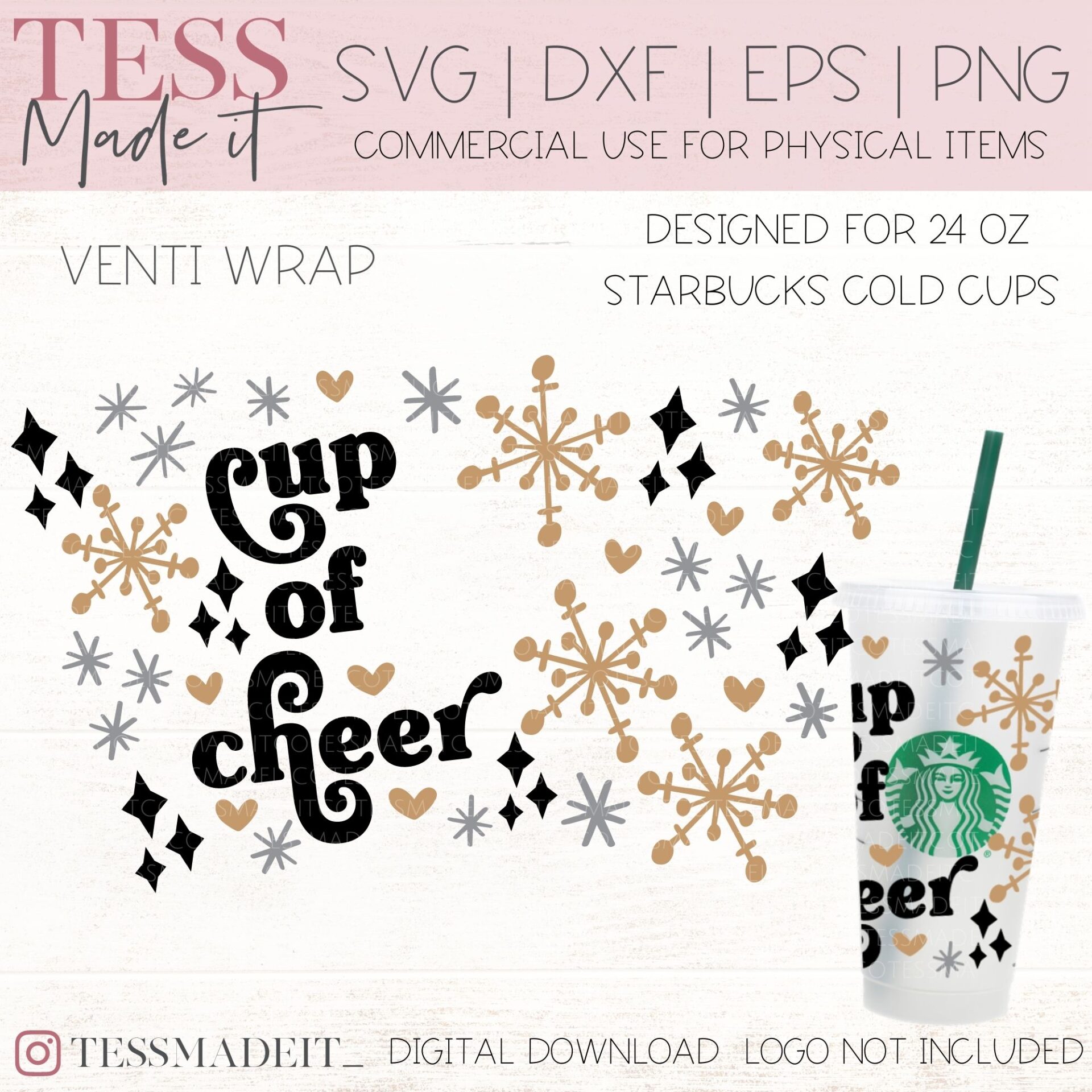 Green One Cold Cup Wrap SVG - Christmas Starbucks Cup Wrap SVG –  TheCraftyDrunkCo