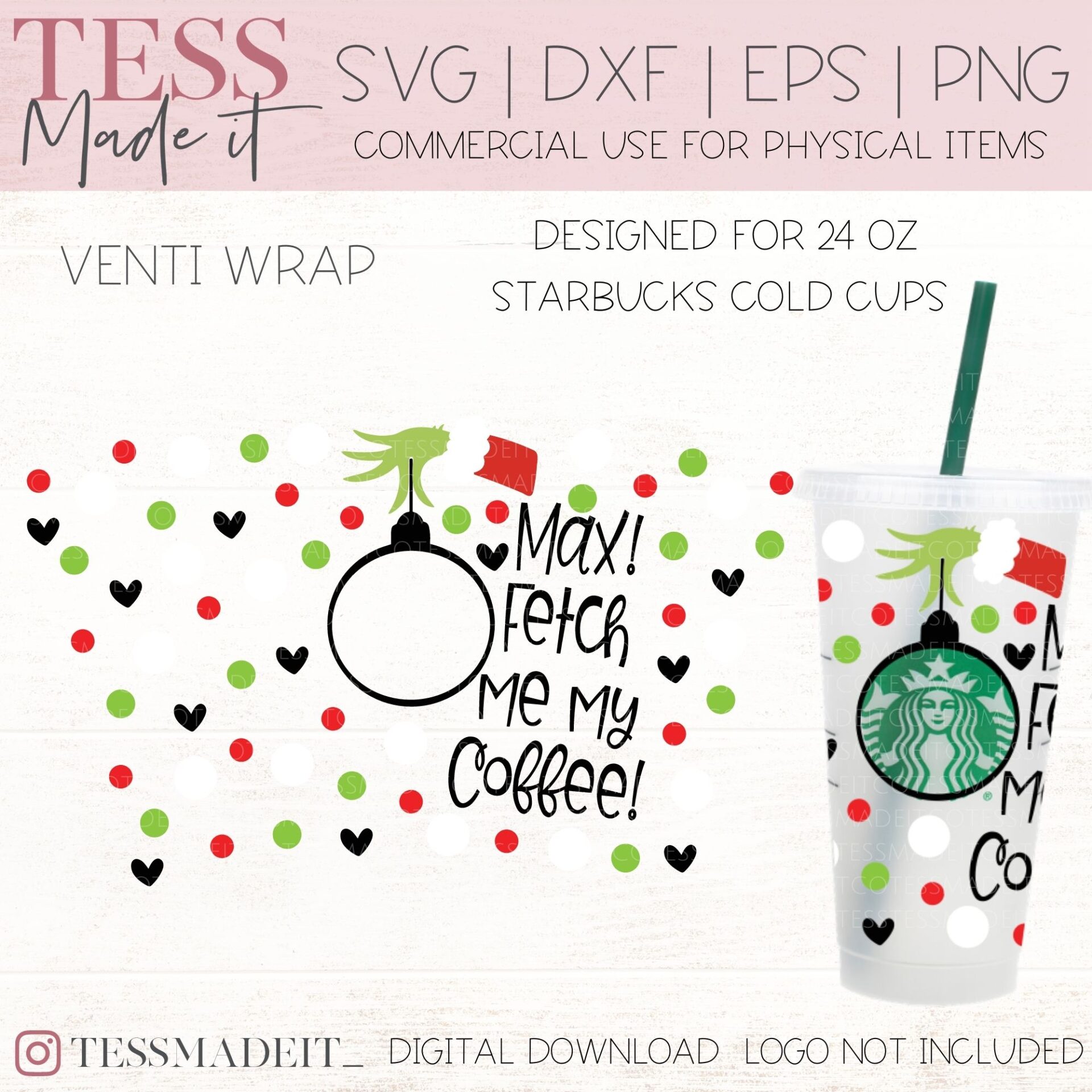 Grinch SVG - Grinch Starbucks Cup SVG - Starbucks SVG - Tess Made It