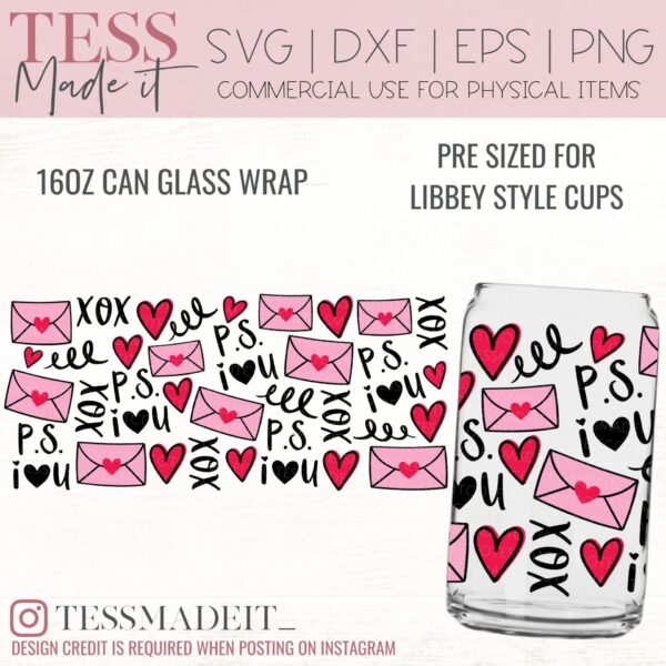 Valentine's Day Can Glass SVG