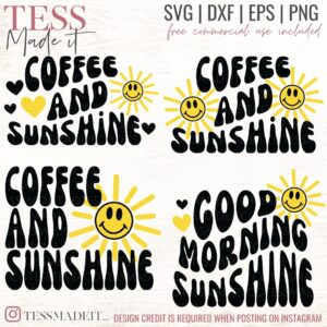 Coffe and Sunshine SVG - Smiley Sun SVG