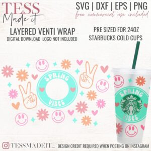 Starbucks Cup SVG - Peace Sign Starbucks SVG for diy venti cold cups