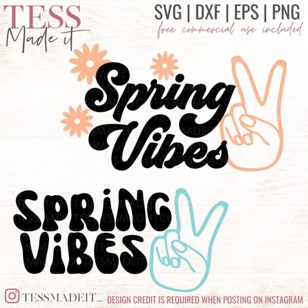 Spring Vibes SVG - Peace Sign SVG