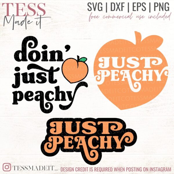 Peach SVG -Just Peachy SVG - Retro SVG