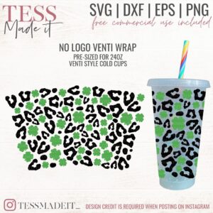 Leopard Clover Cold Cup SVG