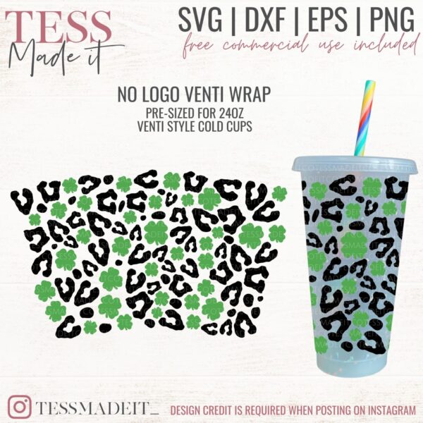Leopard Clover Cold Cup SVG