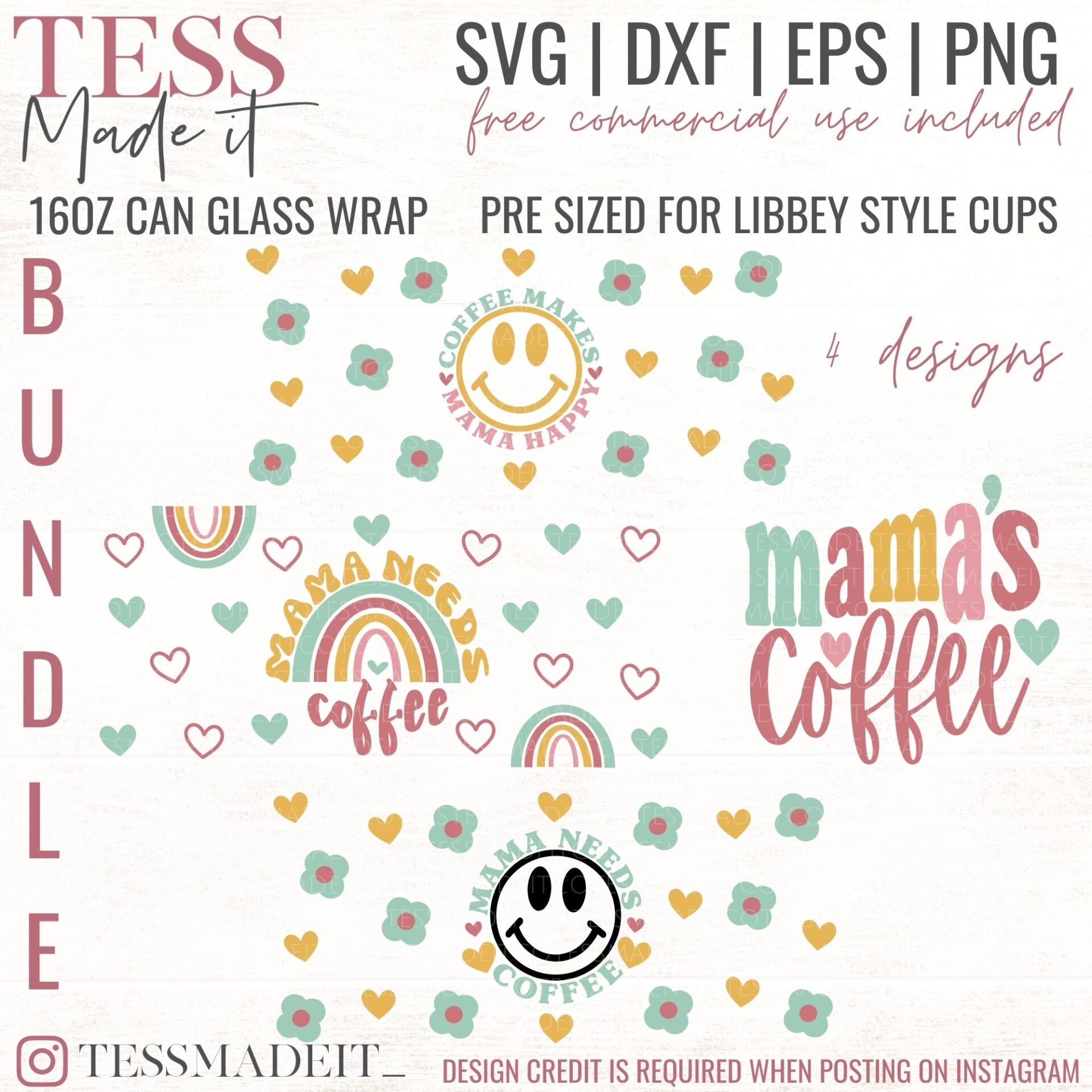 Coffee cup svg, Libbey glass, Can glass wrap svg Bundle