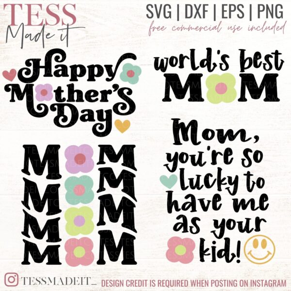 Mother's Day SVG - Retro Mom SVG for mothers day sublimation and cricut crafting svgs