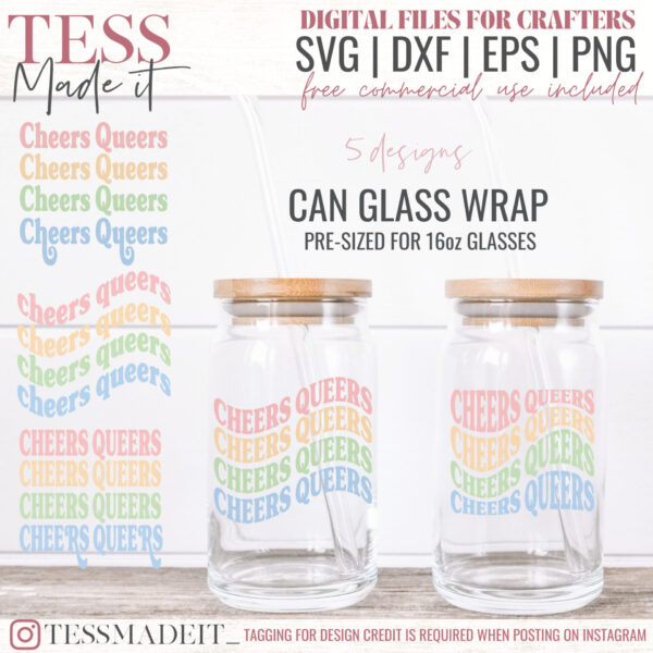 Cheers Queers SVG - LGBTQ SVG - Libbey Glass SVGS