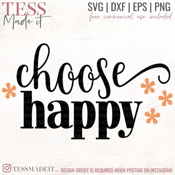 Choose Happy SVG for cricut crafters. mental health svgs