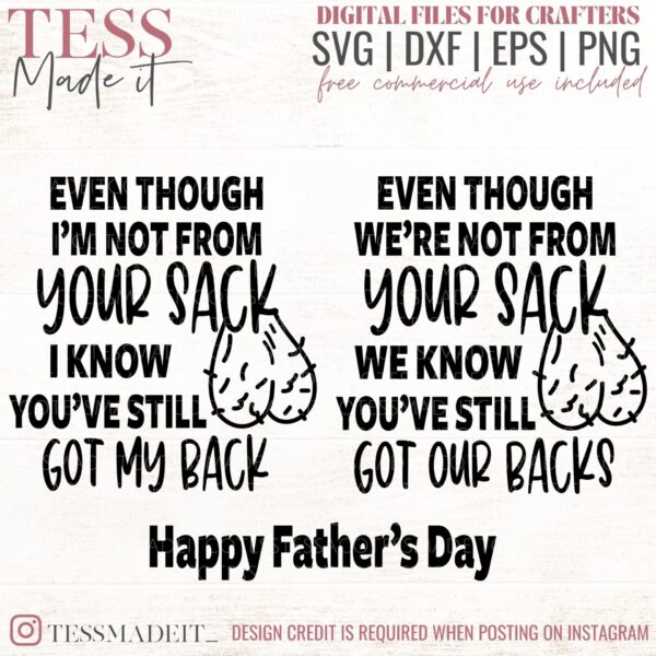 bonus dad svg funny not from your sack svg for diy gifts for dad