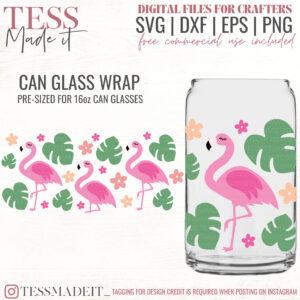 Flamingo Libbey Glass SVG 16. free commercial use svg for crafters