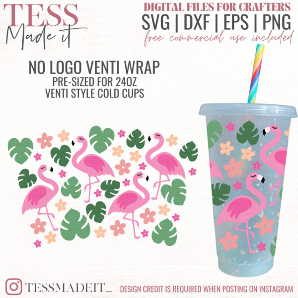 Flamingo SVG - cute flamingos svg for cricut cutting machines, DIY Starbucks cold cup svgs