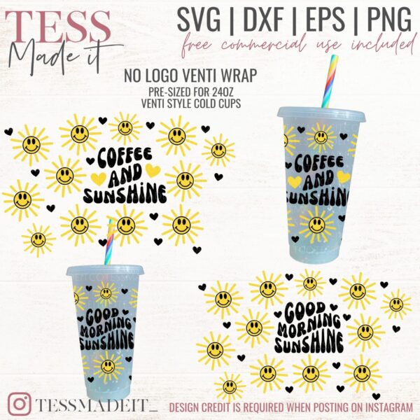 Spring Cold Cup Wrap summer no hole svg
