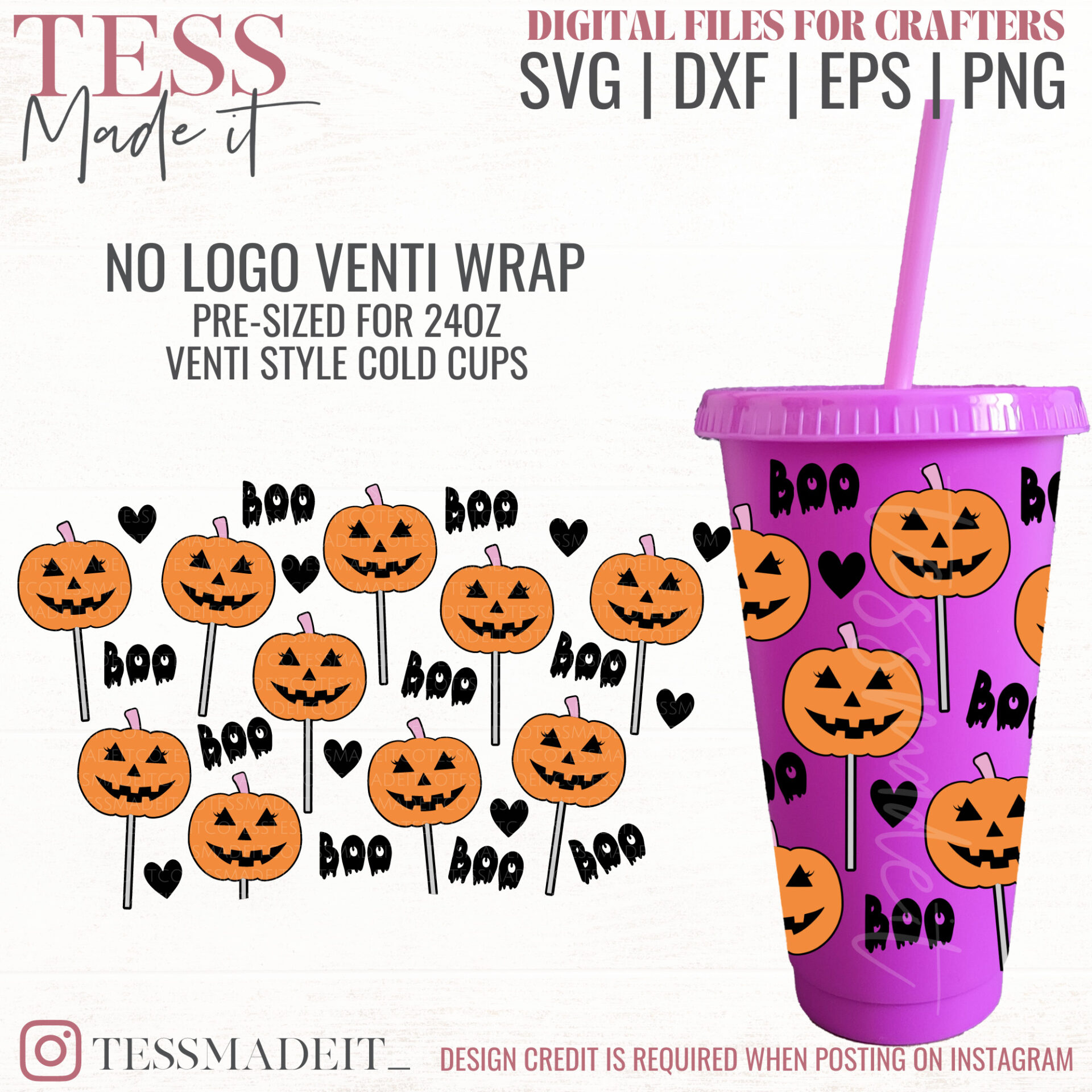 Pumpkin Cold Cup SVG - Starbucks SVG No Hole - Tess Made It