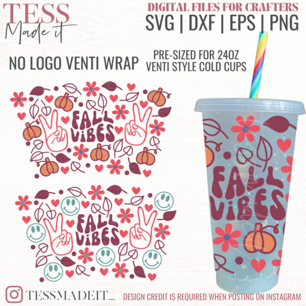 fall vibes cold cup svg starbucks cold cup svg
