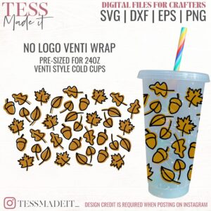 Fall Leaves Cold Cup SVG