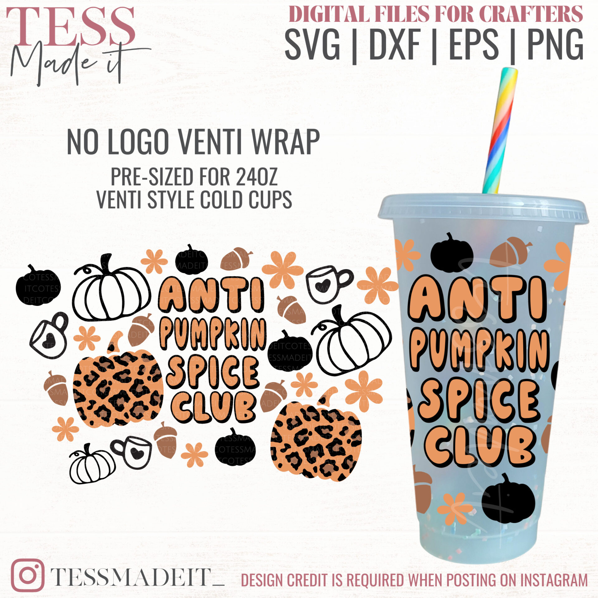 Fall Starbucks SVG - Pumpkin Cold Cup Svg - Tess Made It