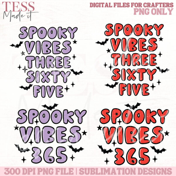 spooky vibes 365 PNG - Funny Halloween Shirt PNG. retro autumn png sublimation designs for fall