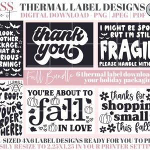Halloween Thermal Label Designs - Fall Business Stickers - Holiday Mailing Labels