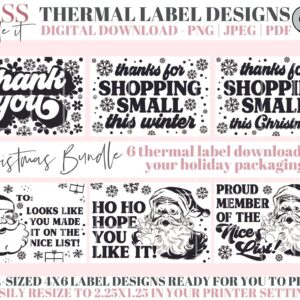 Christmas Thermal Label Bundle - Printable Labels