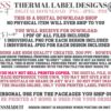 thermal business labels and small business packaging labels for you to print at home. thermal label designs