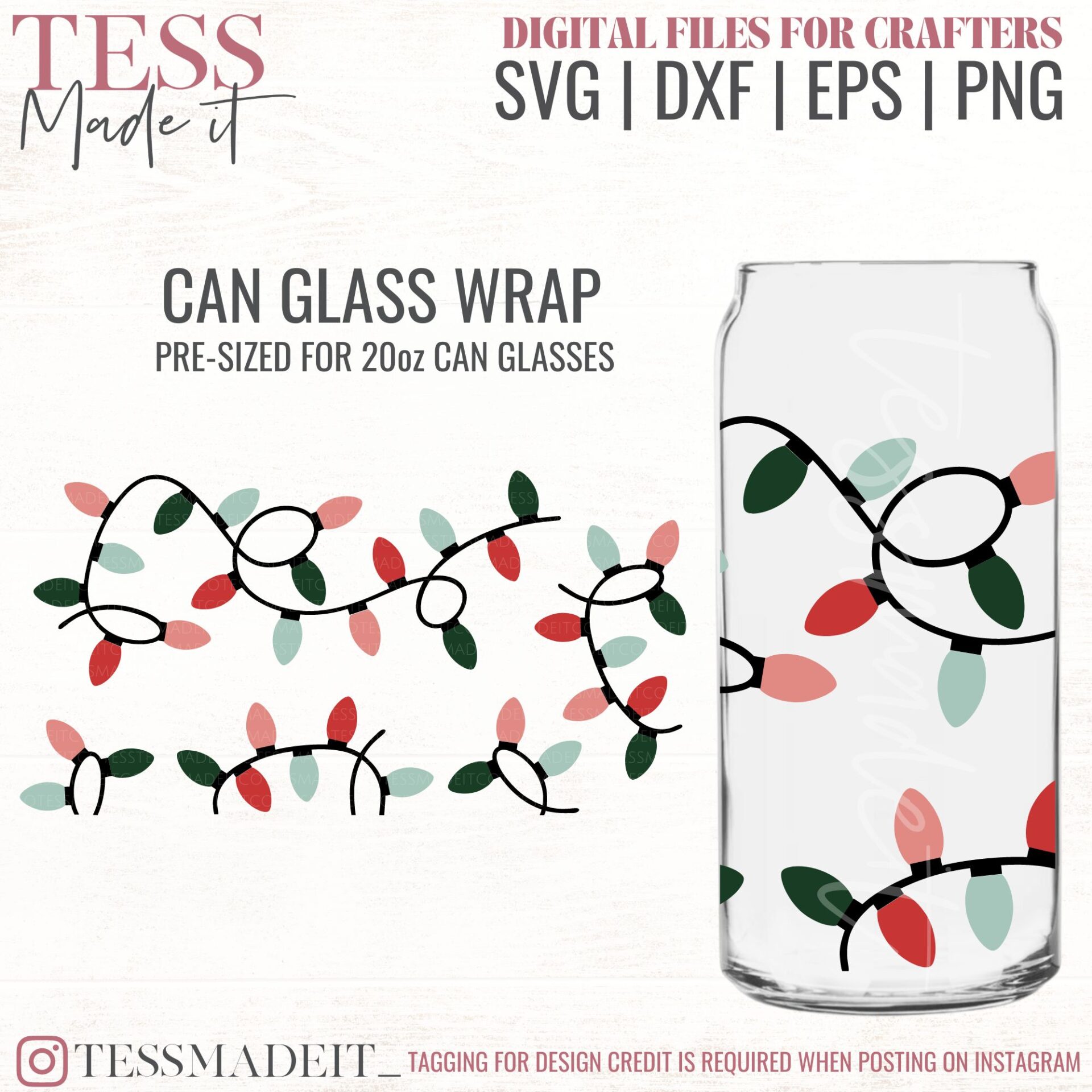 Christmas Light Libbey Glass SVG - Can Glass SVG Tess Made It