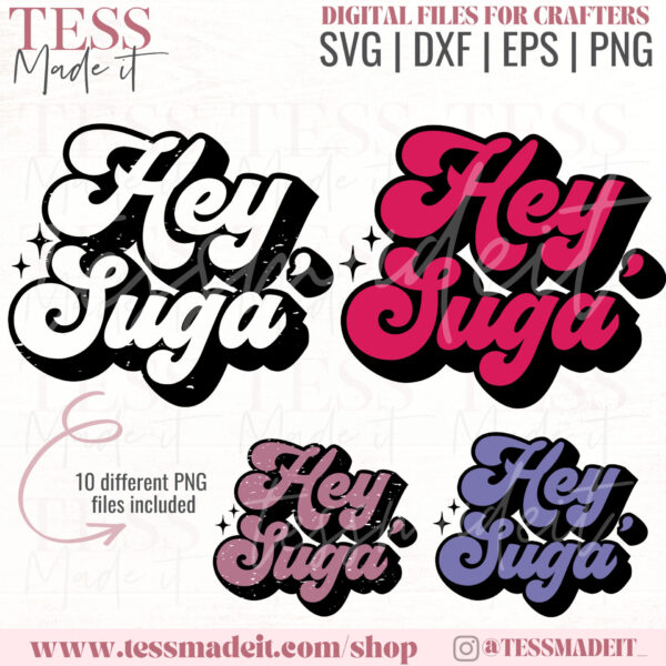 Retro Valentine's Day SVG - Hey Sugar SVG PNG