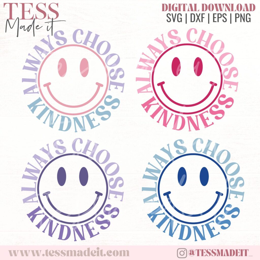 Choose Kindness SVG - Kindness Smiley SVG - Tess Made It