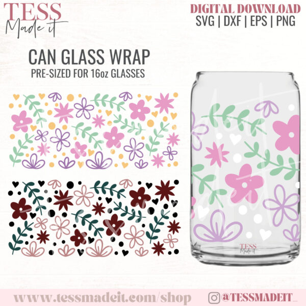 floral Libbey Glass SVG