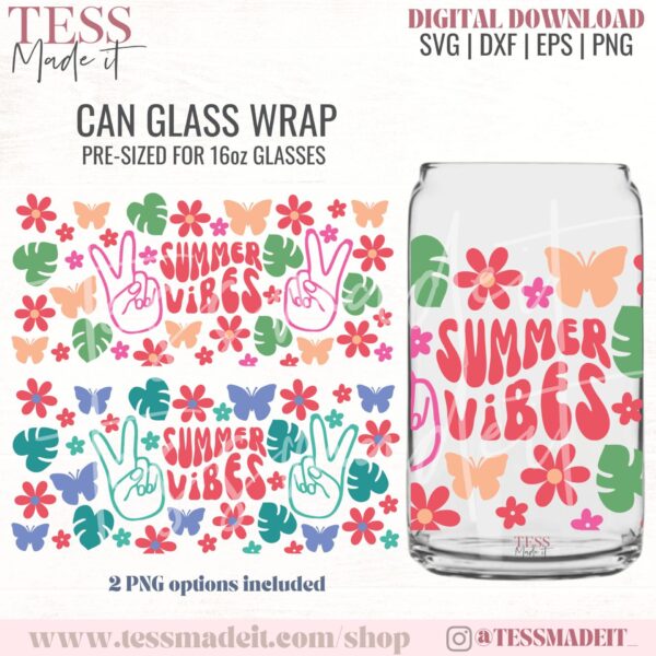 Libby Glass Can SVG - Summer vibes. T