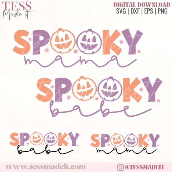 spooky babe svg spooky mama svg for sublimation or vinyl projects