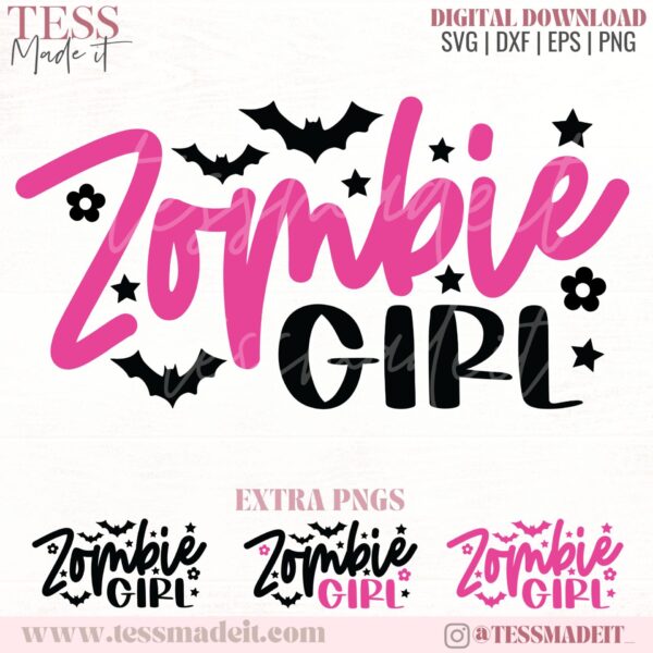 Zombie SVG - Spooky Season SVG - Zombie Girl SVG