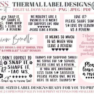 Leave A Review Stickers - Product Labels - Thermal Label PNGS